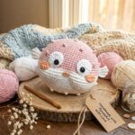 Crochet Pufferfish Plush Toy – Handmade Cotton Amigurumi Fish Gift