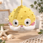Handmade Crochet Large Pufferfish Plush – 48cm Soft Amigurumi Ocean Toy