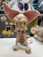 Crochet Sphynx Cat Plush – Handmade Striped Amigurumi Doll - Image 2
