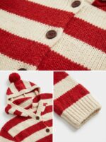 Matching Knit Hoodie for Adult and Doll, Red Stripe Set - Image 4