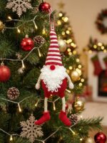 Handmade Christmas Gnome Plush – Striped Santa Amigurumi - Image 2