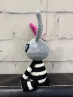 Handmade Crochet Bunny Plush Striped Amigurumi Doll - Image 2