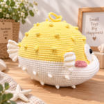 Handmade Crochet Large Pufferfish Plush – 48cm Soft Amigurumi Ocean Toy - Image 3
