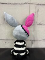 Handmade Crochet Bunny Plush Striped Amigurumi Doll - Image 3