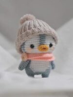 Handmade Crochet Penguin Plush – Cute Amigurumi Winter Penguin with Hat & Scarf – Small Cozy Gift - Image 3