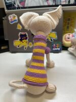 Crochet Sphynx Cat Plush – Handmade Striped Amigurumi Doll - Image 6
