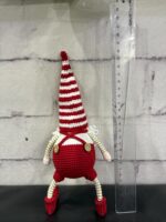 Handmade Christmas Gnome Plush – Striped Santa Amigurumi - Image 4