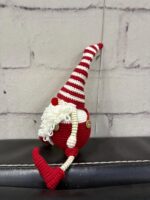 Handmade Christmas Gnome Plush – Striped Santa Amigurumi - Image 6
