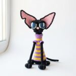 Crochet Sphynx Cat Plush – Handmade Striped Amigurumi Doll - Image 3