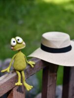 Handmade Crochet Beach Frog Doll with Duck Float and Drink - Image 5