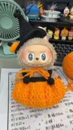 Handmade Crochet Labubu Halloween Outfits — Pumpkin Witch Hat or Witch Dress - Image 2