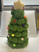 Handmade Crochet Labubu Christmas Tree Outfit with Star and Ornaments - Image 2