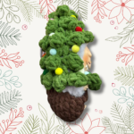 Handmade Crochet Labubu Christmas Tree Outfit with Pom Ornaments - Image 2