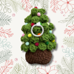 Handmade Crochet Labubu Christmas Tree Outfit with Pom Ornaments - Image 3