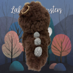 Handmade Fuzzy Brown Monster Outfit for Labubu with Gold Medallion - Image 3