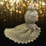 Handmade Labubu Gold Formal Gown with Pearl Crown - Image 3