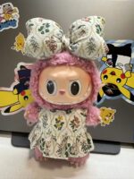 Handmade Labubu Floral Dress Outfit with Lace Headband - Image 7