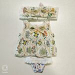 Handmade Labubu Floral Dress Outfit with Lace Headband - Image 8