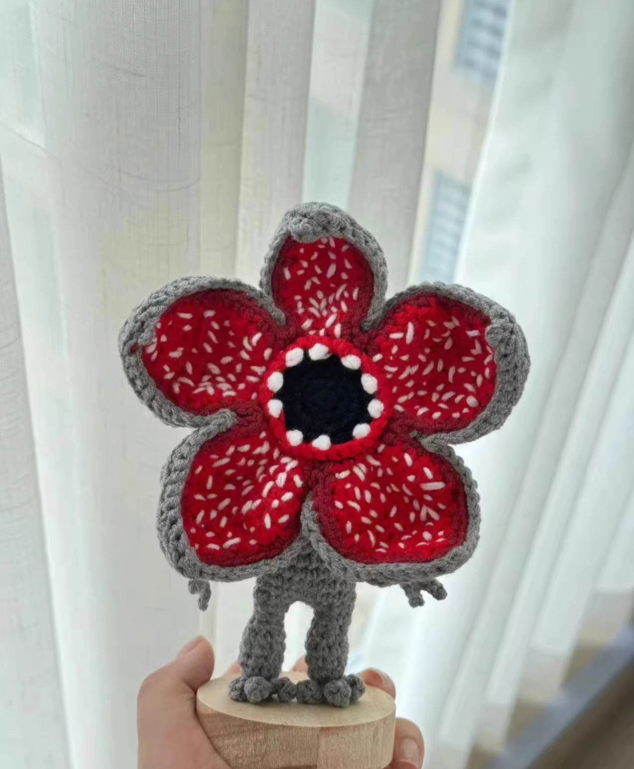 plant_01 Handmade Crochet Monster Flower Plush — Demogorgon Inspired - Image 1