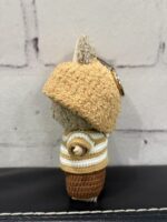 Handmade Crochet Labubu Striped Sweater Outfit with Fuzzy Hood - Image 5