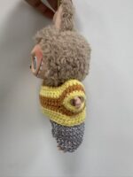 Handmade Labubu Yellow Brown Striped Sweater Outfit - Image 3