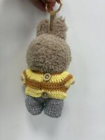Handmade Labubu Yellow Brown Striped Sweater Outfit - Image 4